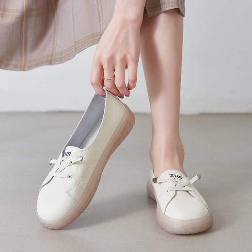 ZHR则则小白鞋果冻底厚底女鞋软底不累脚轻便单鞋一脚蹬懒人鞋女 商品图7