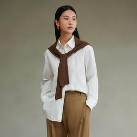 西嘉120支优质长绒棉随性褶裥设计感博主风廓形衬衫