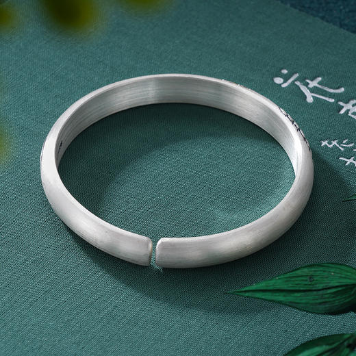 子佩集S999银【穗穗平安】手镯【YS033】纯银手镯仿古带金色嵌真金2408 商品图6