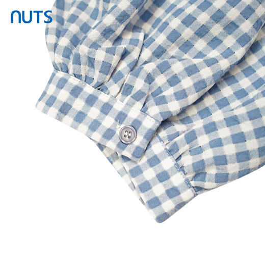 NUTS夏季新款时尚宽松泡泡袖格子连衣裙女221101272 商品图4