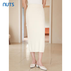 NUTS2023秋季新款纯色仙女a字气质半身裙女高腰显瘦长款4350606A1