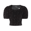 EITIE爱特爱星空亮片黑色显瘦修身短款上衣7613302 商品缩略图5
