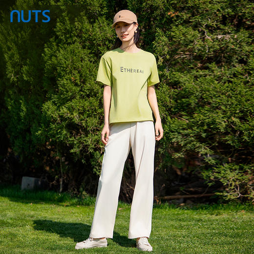 NUTS高腰夏季新款直筒松紧腰休闲裤女421072287 商品图4