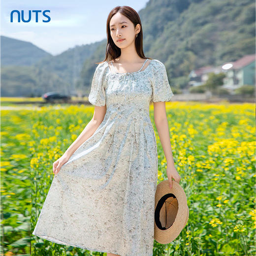 NUTS夏季新款休闲碎花气质仙女风连衣裙女425101245 商品图0