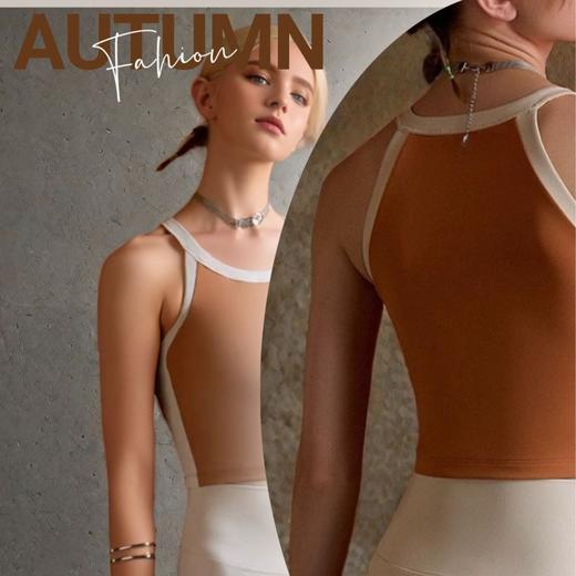 新款撞色运动内衣女防震一体式背心高强度固定胸垫瑜伽服健身文胸  JM  000  BX050 商品图1