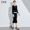 秋季时尚职业套装女装2024新款洋气黑色丝绒显瘦两件套御姐小香风 商品缩略图11