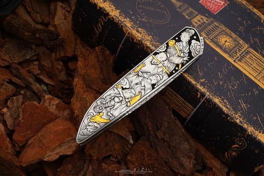 三希堂  现代刀系列  八仙过海黄金小折  未开刃 商品图6