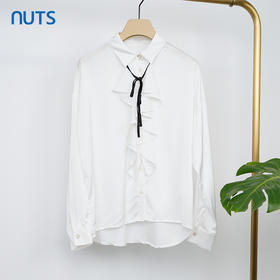NUTS商场同款衬衫白色简约通勤OL风上衣女141013115B