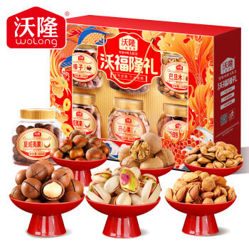 沃隆纯坚果礼盒6罐1.52kg沃福隆礼开心果干果零食炒货大礼包节日礼盒 商品图5