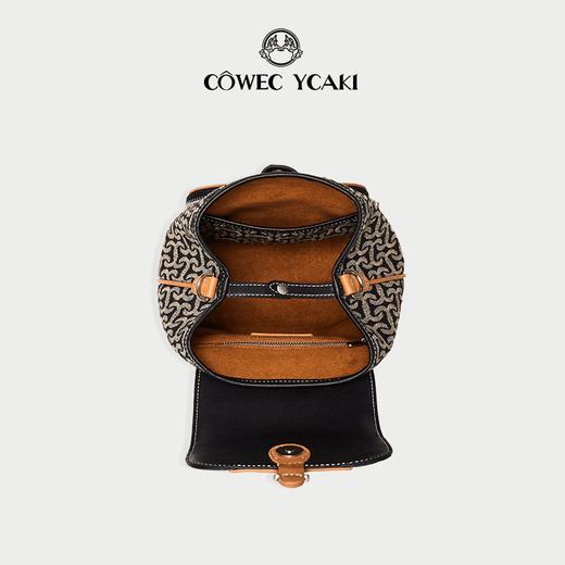 Cowec Ycaki 【赠渔夫帽】双肩包女休闲百搭轻奢撞色经典提花背包 商品图4