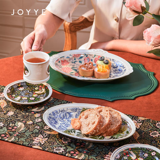 JOYYE威廉·莫里斯-浮雕复古欧式西餐盘陶瓷鱼盘套装乔迁礼物盒创意菜盘 商品图2