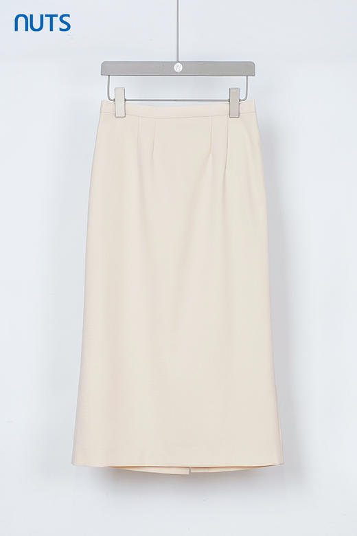 NUTS秋季新款纯色宽松显瘦开叉直筒温柔长裙女231063204 商品图5