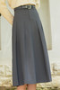 NUTS2023秋季新款西装半身裙女中长款高腰气质百褶A字裙4350603A1 商品缩略图5