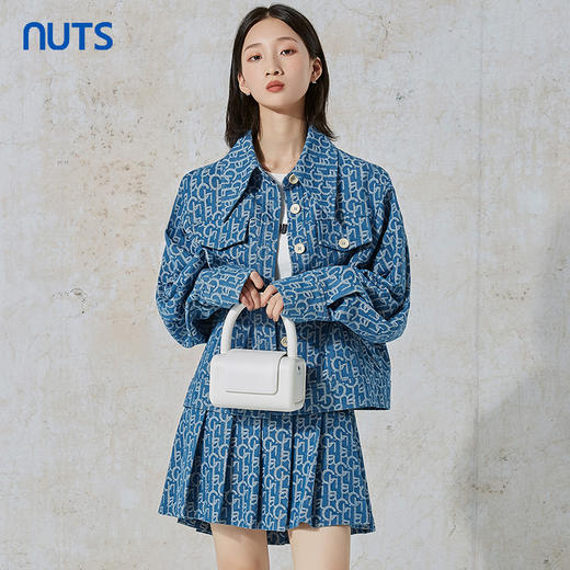 NUTS秋季新款时尚气质外套+百褶半身裙水洗牛仔套装231141087B 商品图3