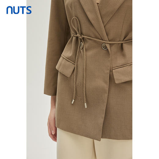 NUTS秋季新款时尚气质通勤风系带收腰显瘦西装外套女333041170 商品图3