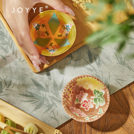 JOYYE小圆满-釉下彩茶杯礼盒中秋伴手礼陶瓷桌面艺术摆件品点心杯碟套装 商品图10