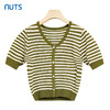 NUTS女装夏季新款条纹针织衫短袖毛衣女428053505 商品缩略图0