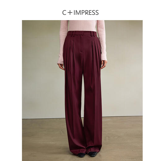 西嘉精纺羊毛VTG中古风宽松双排扣马甲套装 商品图5