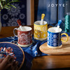 JOYYE一路生花-釉下彩杯子女刺绣图案手工手绘陶瓷杯创意马克杯带勺送礼盒 商品缩略图1