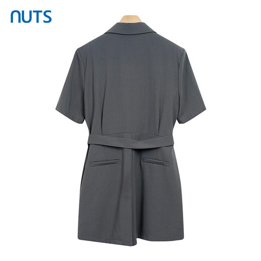 NUTS夏款西装领短袖系带收腰连体裤垂感职业连体裤221122344 商品图1