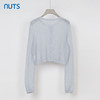NUTS秋季新款纯色百搭薄款百搭长袖针织开衫短外套女334052309 商品缩略图1