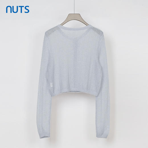 NUTS秋季新款纯色百搭薄款百搭长袖针织开衫短外套女334052309 商品图1
