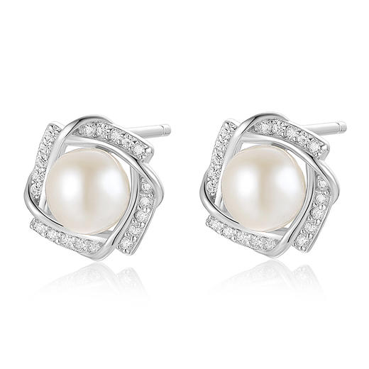 卡蒂罗KADER 幸运四叶草耳钉 森系四叶草造型设计 优雅气质吸睛幸运闪耀 S925银 耳饰 女款 银白色 送礼 礼盒款 商品图0