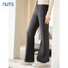 NUTS秋季新款深色高腰显示修身气质微喇长款休闲裤女4330701A1 商品缩略图3