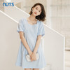 NUTS女装连衣裙夏季新款方领泡泡袖收腰显瘦短款裙子221101208 商品缩略图1