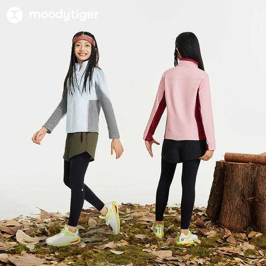 【24年秋新】moodytiger24秋新女童紧身透气速干假两件运动长裤43211501 商品图4
