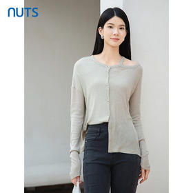 NUTS2023秋季新款通勤气质小众设计感长袖T恤女4390202A1