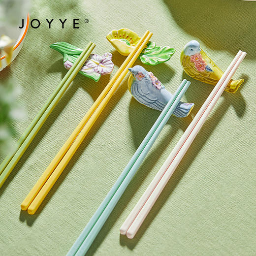 JOYYE鸟语花香-勺筷套装筷子家用高档新款轻奢陶瓷勺子长柄浮雕手绘筷子架 商品图3