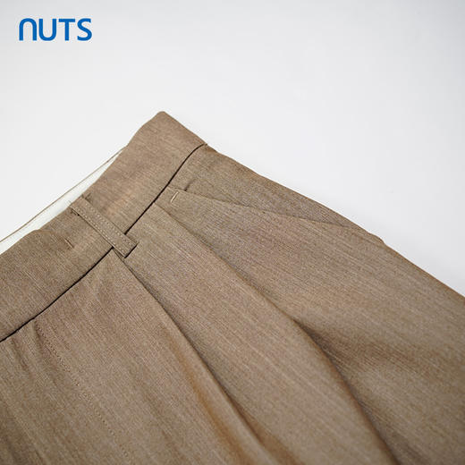 NUTS秋季新款咖色高腰通勤宽松直筒长款休闲裤西装裤女333071168 商品图2