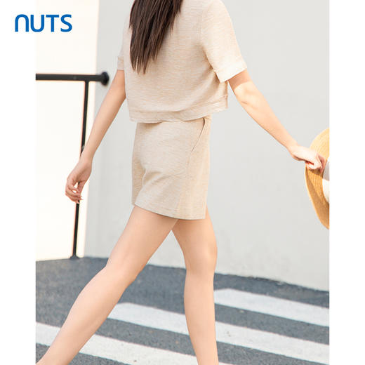 NUTS夏季新款小众高级燕麦色高腰显瘦短裤女421071027 商品图2