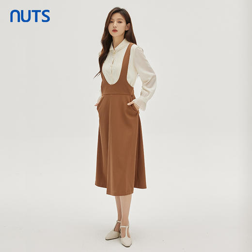NUTS秋季新款时尚气质通勤风背带连衣裙女（不含衬衫）333101165 商品图1