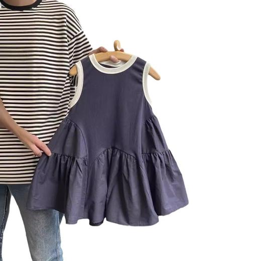 【女童夏款气质拼接背心连衣裙】2024薄款时髦洋气百搭无袖儿童裙子 商品图4