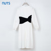 NUTS秋季新款休闲简约设计感气质收腰圆领长袖连衣裙女332102268 商品缩略图1