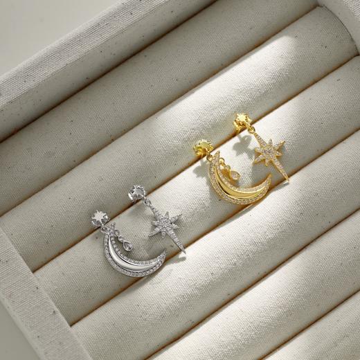 星落starfall系列 银s925 不对称AB耳环设计 商品图7