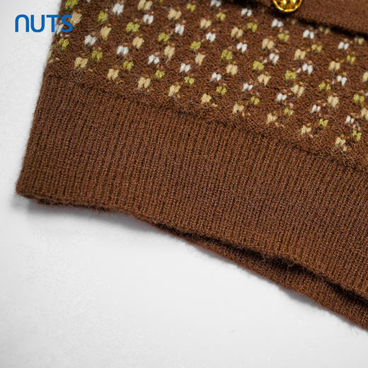 NUTS秋款新款V领小香风背心设计感小个子短款针织马甲女335053379 商品图4