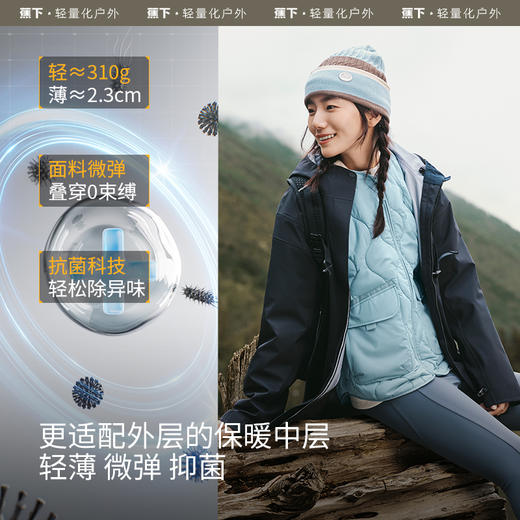 【蕉下精选】蕉下气绒服外套女CL18524轻薄保暖似羽绒防风棉衣可机洗棉服内胆夹棉外套 商品图3