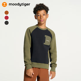 【24年秋新】moodytiger24秋新中性户外运动宽松透气保暖卫衣外套43510302
