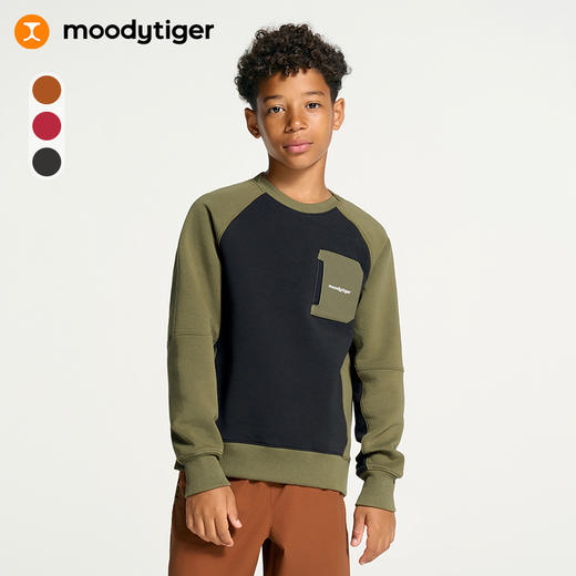 【24年秋新】moodytiger24秋新中性户外运动宽松透气保暖卫衣外套43510302 商品图0