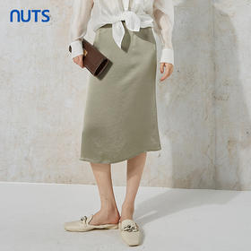 NUTS秋季新款简约时尚通勤风百搭包臀醋纤半身裙女231063052B