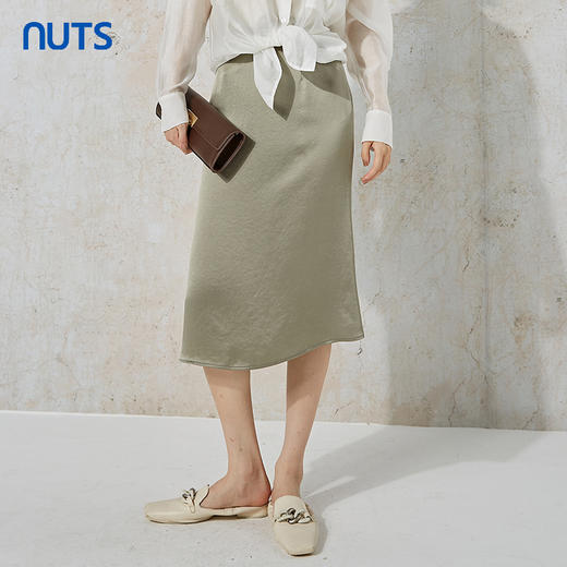 NUTS秋季新款简约时尚通勤风百搭包臀醋纤半身裙女231063052B 商品图0