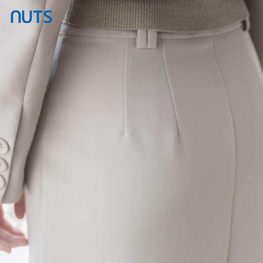 NUTS2023秋季新款西装半身裙高腰显瘦包臀开叉长裙女4340602A1 商品图4