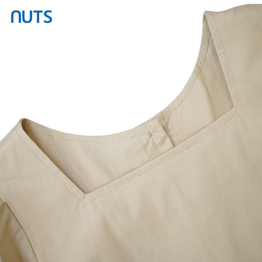 NUTS法式方领泡泡袖连衣裙女夏新款气质修身显瘦裙子221101232 商品图2