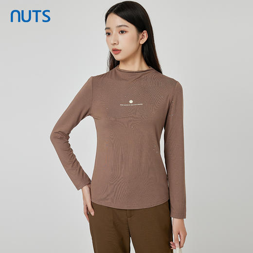 NUTS秋季新款时尚气质修身显瘦时尚内搭长袖T恤女231023077B 商品图1