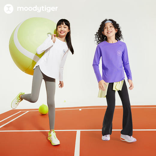 moodytiger女童速干长袖T恤排汗透气运动长袖43210104 商品图4