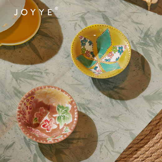 JOYYE小圆满-釉下彩茶杯礼盒中秋伴手礼陶瓷桌面艺术摆件品点心杯碟套装 商品图11