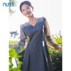 NUTS气质连衣裙春秋季新款女装拼接裙子v领鱼尾裙4311003A1 商品缩略图4